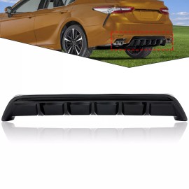 Unbranded Shark Fin Rear Bumper Diffuser Gloss Black For Toyota Camry SE XSE GT 2018-2023