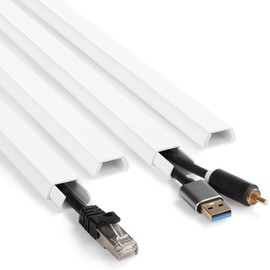 66in YCLYC Wire Covers for Cords Kit, White Wall Cord Hider Hide Cords, Cord Covers for Wires on Wall, TV Cable Hider Wall Kit, Easy to Install Cord Cover, Cable Management Wall 4XL16.5 W0.86 H0.43in