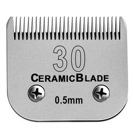 Removable Pet Dog Clippers, Ceramic Blades, Compatible with Moser 45-50 Series Clippers, Heiniger/Wahl 10KM, Andis, Oster A5, Size 30 1/50" (0.5mm) Cutting Length