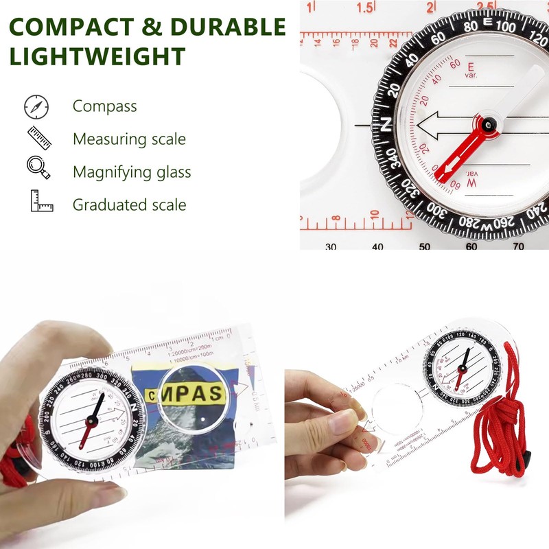Clear Navigation Compass Orientation Compass for Scouts, Hiking and Survival