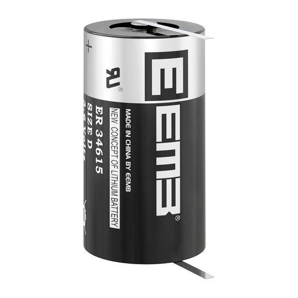EEMB ER34615 D Cell Batteries 3.6V Lithium Battery 19Ah Li-SOCL₂ Non-Rechargeable Battery with Tabs LS-33600 SB-D02 XL-205F for CNC Machine Tool, Injection Molding Machine, Printing Machine