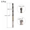 sourcing map 5 Pcs High Speed Steel Hex Shank Twist