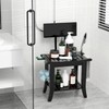 ETECHMART Bamboo Shower Bench with Back and Soap Dish, 2-Tier