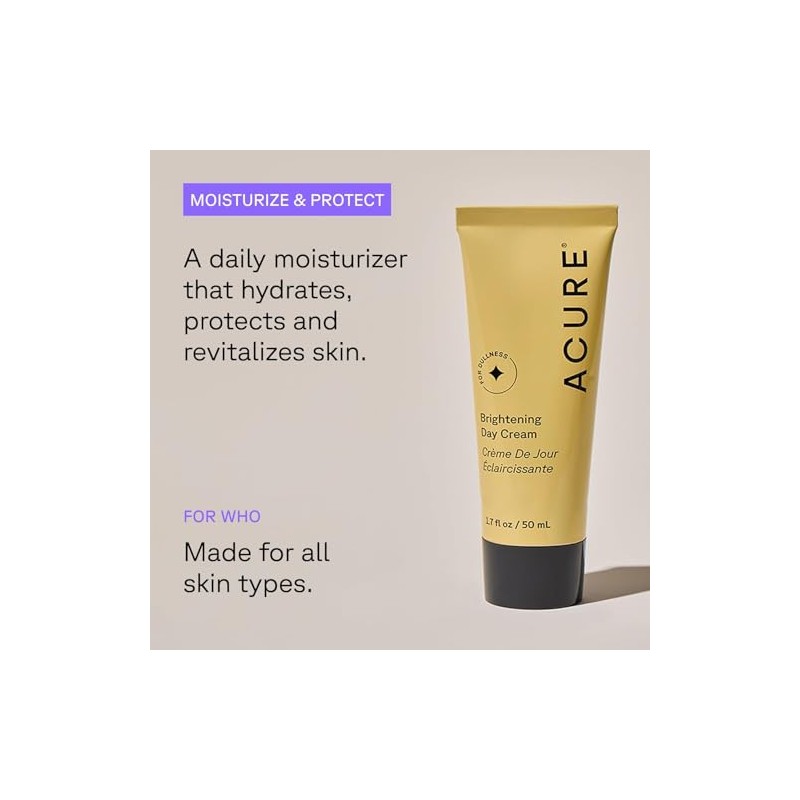 Acure | Crema Iluminadora diaria | Hidrata, refuerza la barrera