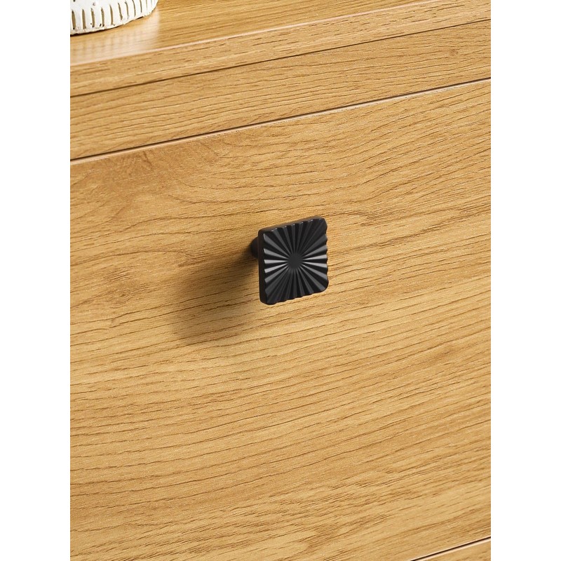 SORWDUERM 2 Pack Black Cabinet Knobs Square Drawer Pulls Bathroom