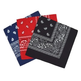 Laciteinterdite Set of 3 Paisley Bandanas for Men and Women, 57 x 57 cm - Multicolour - One size