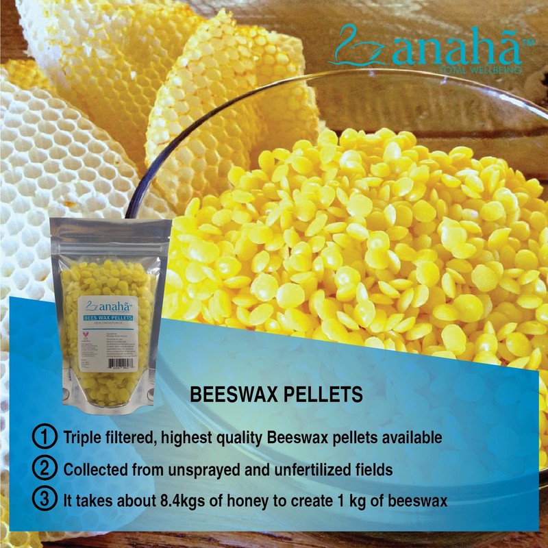 Anaha Beeswax Pellets- Premium Grade 200 g, Yellow