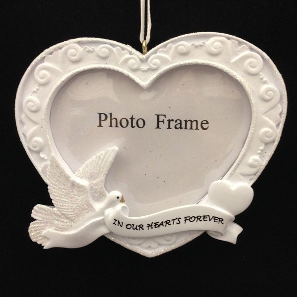 In Our Hearts Forever" Memorial Photo Frame Ornament