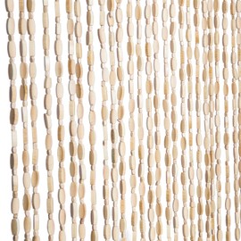FlavorThings 52 Strands 36" x 79" Wood and Bamboo Beaded Curtain for Doorway Room Divider,Bamboo and Wooden Doorway Beads-Boho Bohemian Curtain(Beige)