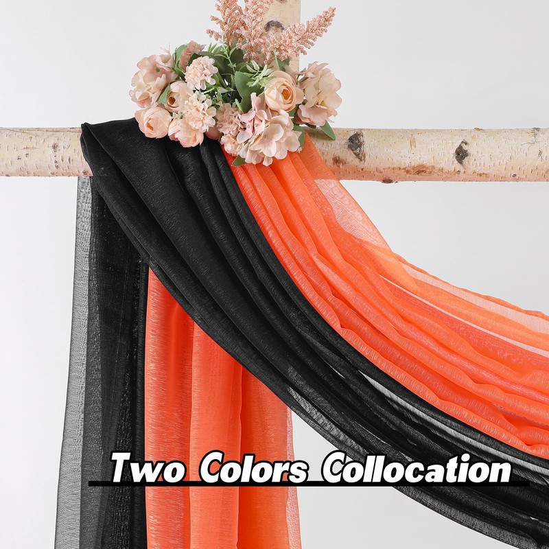 DONREN Luxury Soft Sheer Curtains Scarf for Windows - Semi