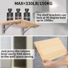 YUMORE Folding Shelf Bracket 14",Heavy Duty Stainless Steel Collapsible Shelf-Bracket