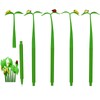 Lopenle 6 PCS Novelty Leaf Bendable Pens Simulation Floral Insects