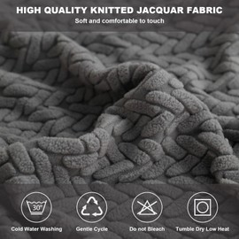 Generisch Sofa Cover, Sofa Seat Cushion Cover, Universal Stretch Sofa Cover, Couch Cover, L Shape, Soft Sofa Seat Cover, Couch Cover, Sofa Cover with Armrests, Sofa Protection (Dark Grey, 2 Seater)