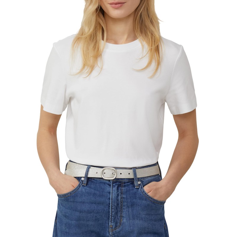 s.Oliver Leather Belt with Pin Buckle, silver