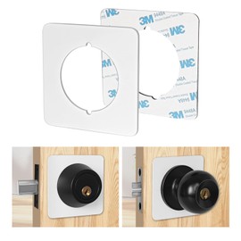 MOSECYOU Door Knob Plates Square Version, White, Thick, Door Reinforcement, Scar Plates for Door Knob/Deadbolt, Door Handle Cover Filler Fixing Repair Backplate (2 Pcs, White)