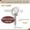 Floyutin 2 in Long Self Tapping EyeBolts M4x50mm Eye Screws