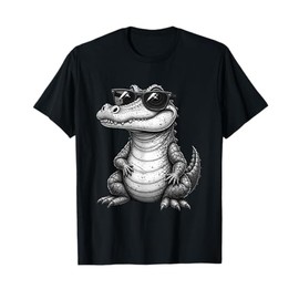 Crocodile Wearing Sunglasses Quirky Alligator Funny Animal T-Shirt