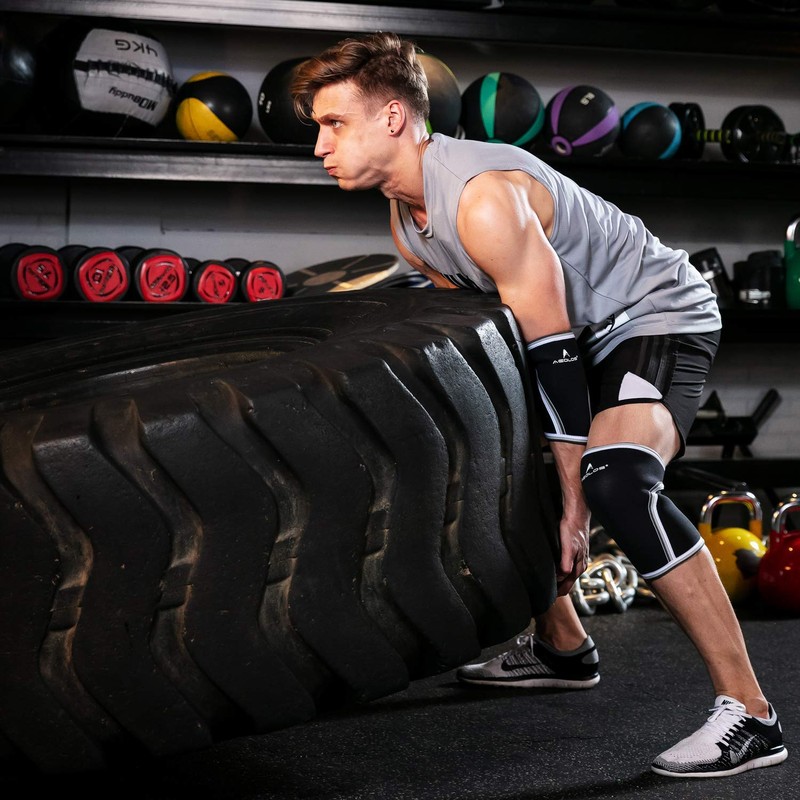 AEOLOS Knee Sleeves (1 Pair)，7mm Compression Knee Braces for Heavy-Lifting,Squats,Gym