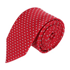 Trafalgar Men's Ewing Square and Polka Dot Business Silk Necktie, Red with