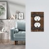 biondbong Rustic Farmhouse Brown Wood Barn Door Duplex Outlet Cover