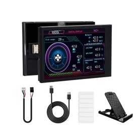 TAPDRA 3.5" IPS USB Mini Screen Computer Temp Data Monitor Display Type-C Sub Screen for PC ARGB Computer Case Secondary Screen