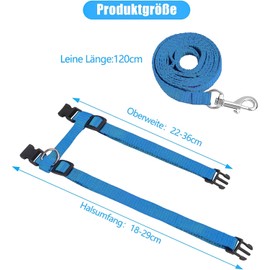 Cat Harness, Escape Proof, Cat Lead, Adjustable Cat Harness 20-35 cm, Cat Harness for Walking, Nylon Cat Lead, Comfortable, for Small Cats, Rabbits and Dogs (Blue)