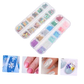 ABOOFAN Snowflake Nail Art Stickers Decorative Sequins Slices for Manicure for Christmas and Special Occasions Nail Designs Unique Glitter Ornaments