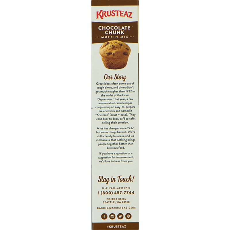 Krusteaz Chocolate Chunk Muffin Mix - No Artificial Flavors/Preservatives -