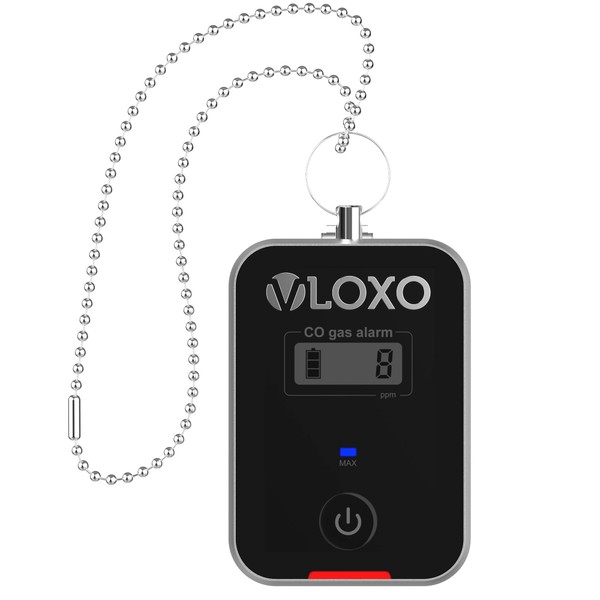 VLOXO Car, Vehicle, Aircraft Carbon Monoxide Alarm Detector, Portable CO DETECTOR Fast Low-Level 9ppm for Vehicles, Police, Pilots, Travel, Bus, Trucks | Metal Body, Small 2oz