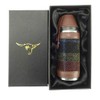 Glen Appin of Scotland Harris Tweed Hunting Flask-Rust Check HF3500-COL59
