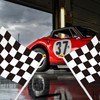 50 Packs Checkered Small Flags on Sticks Hand Waving Flag