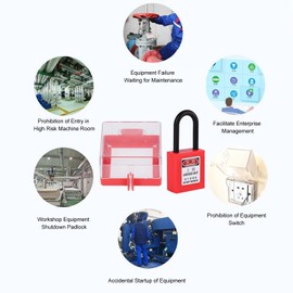 Industrial Emergency Stop Button Cover Lockout, 105x105x63mm Unique Design Waterproof Push Button Switch Protector, Box Type Transparent Push Button Switch Cover Case