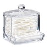 Relaxdays Cotton Swab Storage Box, Acrylic Lidded Organiser, Stick Bathroom