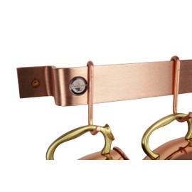 Enclume Handcrafted 30" Easy Mount Wall Rack w 6 Hooks, Brushed Copper