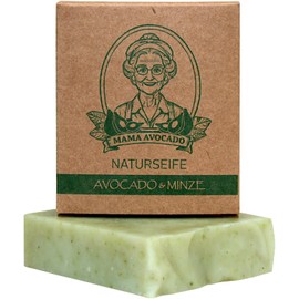 Mama Avocado - Avocado & Mint Natural Soap for All Skin Types - Handmade Shower Soap for Skin & Hair - Vegan Soap - Care Soap without Palm Oil & Parabens - 100 g