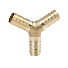 X AUTOHAUX 19mm Brass Hose Barb Fitting 3 Way Y Connector for Air Water Gas Oil