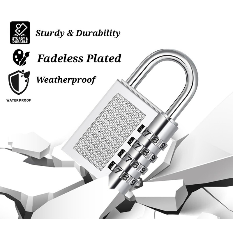 TheGeekLa Combination Padlock with 4-Digit Smooth Dial Lock Security Padlock