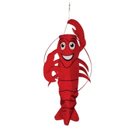 In the Breeze 5010 — 3D Lobster Windsock — Hanging Outdoor Beach Decoration for Homes, Gardens, Yards