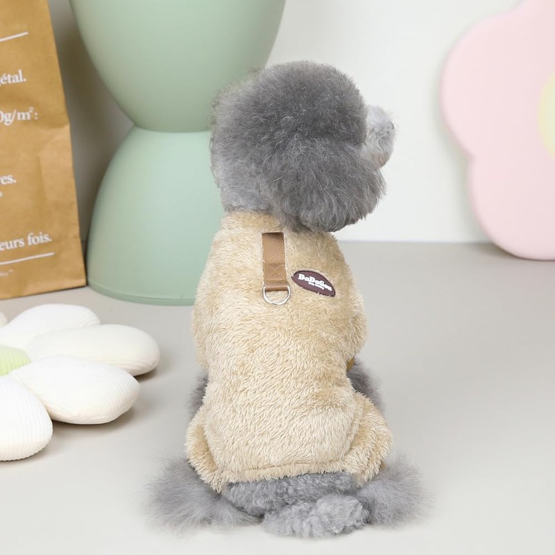 Cute Pet Cold Protection Dog Clothes for Spring/Autumn/Winter, Thick Soft