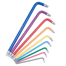 Awang Torx Hexagon Socket 9-Piece Allen Key Set with Handle Allen Key TX Angle Key T10-T50, Cr-V Steel, Small and Compact with Folding Holder Metric