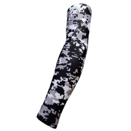 Sports Farm NEW! Moisture Wicking Compression Arm Sleeve (Black Digital Camo, Youth Medium)