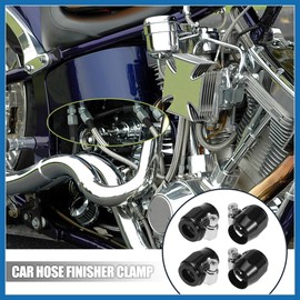 A ABSOPRO 4pcs AN4 Hex Black Car Hose Finisher Clamp Adapter Fitting Item Replacement