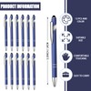 Lragvtbk 12 Pcs Blue Ink Ballpoint Pen with Stylus Tip,