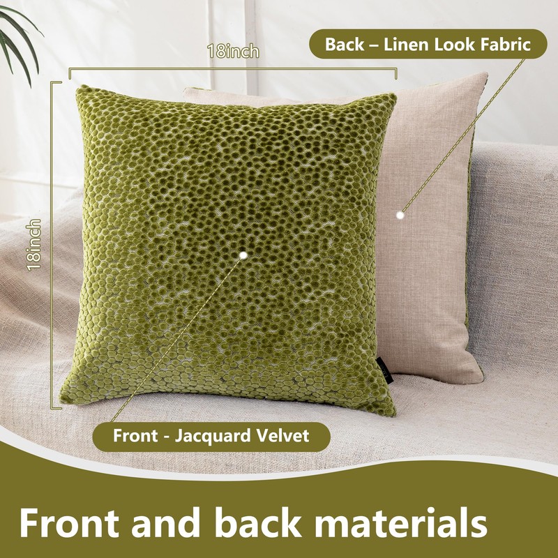 FIFU 18x18 Inch Throw Pillow Covers Set of 2, Jacquard