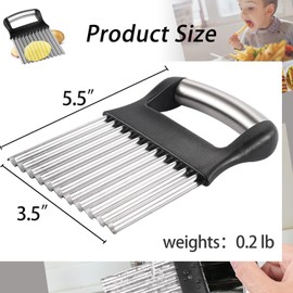 1 PCS Stainless Steel Crinkle Cutter Wavy Chopper French Fry Slicer for Potatoes Carrot Chips and FruitsChips and Fruits, Vegetable Blade with Wavy Edge for Vegetables, Carrot