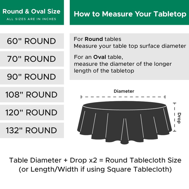 Biscaynebay Round Christmas Tablecloths 60" for Round Tables diameters from