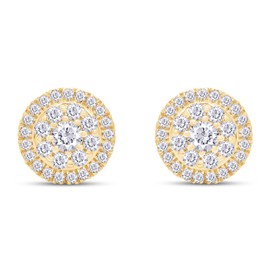 SAVEARTH DIAMONDS Lab Created Moissanite Earrings, 925 Sterling Silver Moissanite Diamond Studs for Women Men,VVS1 Clarity, 14K Yellow Gold Plated Small Earrings Studs with Screw Back