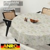 ANRO Oilcloth Tablecloth Wax Tablecloth Washable Garden Tablecloth Round Oval