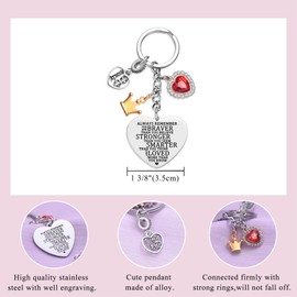 Melix Home 18th Birthday Keyring for Girls Decoration for 18 Year Old Girl Daughter Granddaughter, 18-Braver Keychain, M