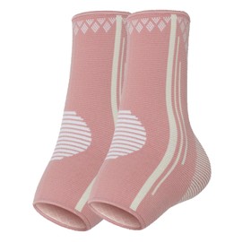 Ankle Braces for Men & Women, 2 pcs Ankle Compression Sleeve Plantar Fasciitis Brace Plantar Fasciitis Relief, Arch Support Socks Ankle Sleeve Ankle Brace for Sprained Ankle (Medium, Pink)